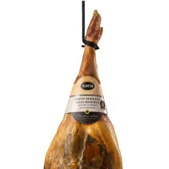 Nico Jamones Jamón Serrano Gran Reserva 6,5 - 7,5 Kg | Curación de mas de 14 Meses | Premio Alimentos de España 2016