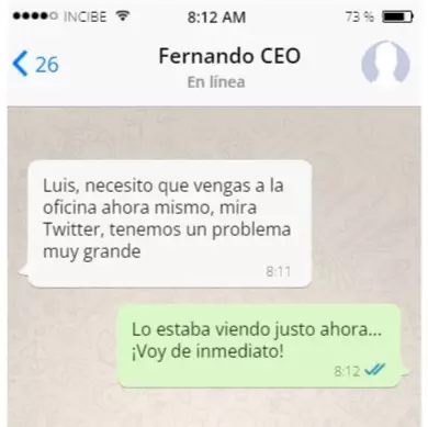 Whatsappでの会話