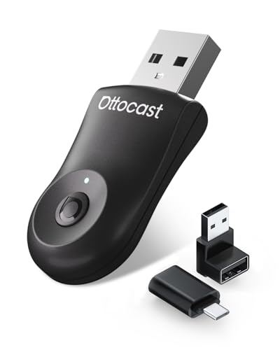 Mejorado 2025-2-en-1 Adaptador inalámbrico CarPlay y Android Auto, OTTOCAST Mini 