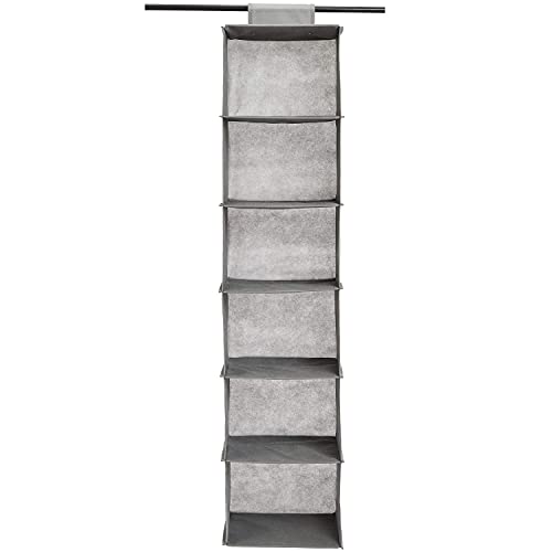 Amazon Basics Organizador colgante de 6 niveles, Gris, 22 cm x 23 cm x 29 cm
