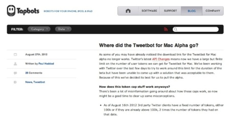 Tweetbot para Mac cierra su versión Alfa por las nuevas limitaciones en la API de Twitter