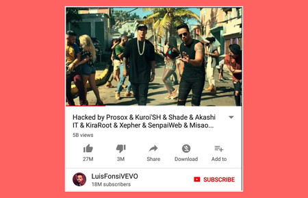 Un grupo de hackers ha borrado 'Despacito' de YouTube, lo hicieron "solo por diversión"
