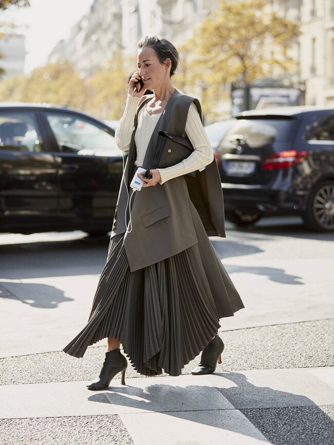 outfit con chaleco blazer