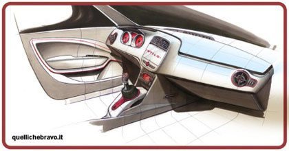 Bocetos del interior del Fiat Bravo
