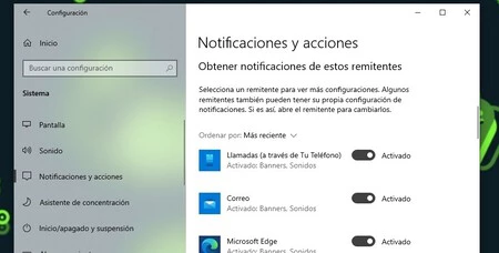 notifica win 10