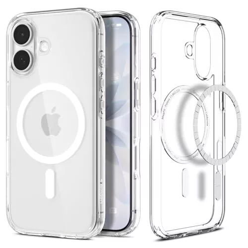 Spigen Funda para iPhone 17, Ultra Hybrid MagFit Compatible con MagSafe [Tecnología Dura Clear] - Blanco Claro
