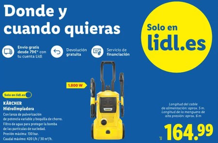 Folleto Lidl Hidrolimpiadora Karcher Khd 4 Plus