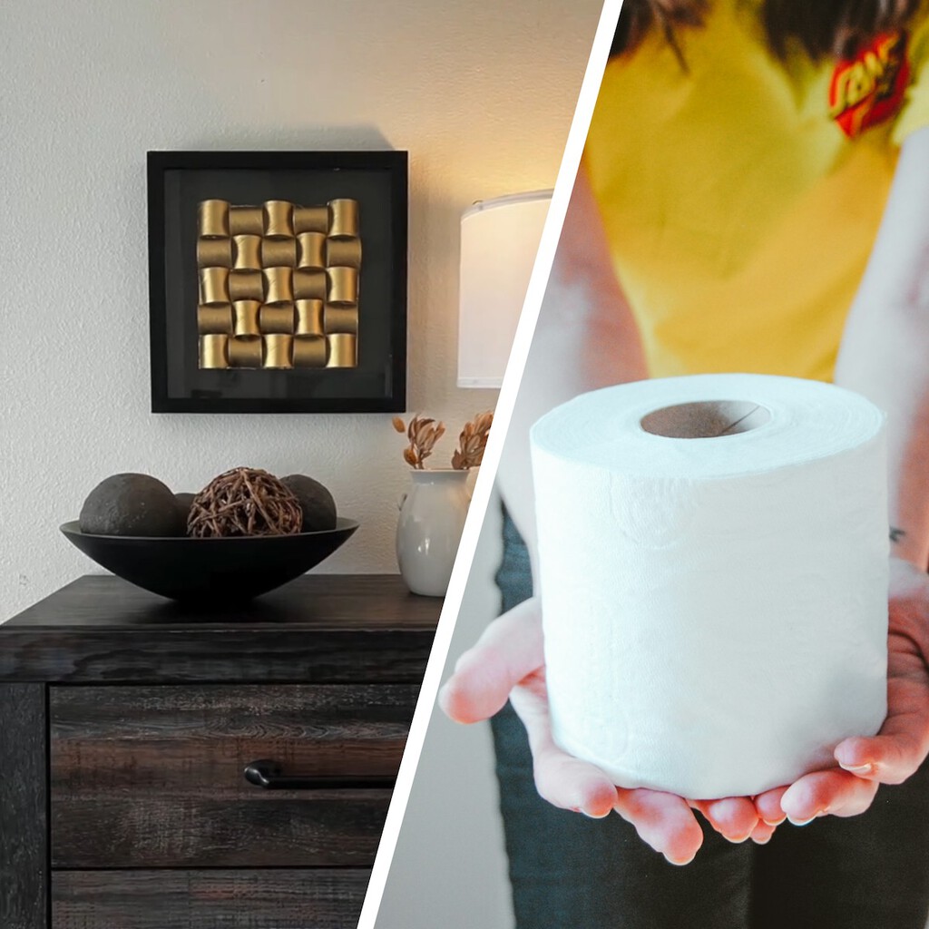 Sabía que los rollos de papel higiénico usado eran un tesoro para la creatividad, pero no que valían para tener un cuadro de diseño 