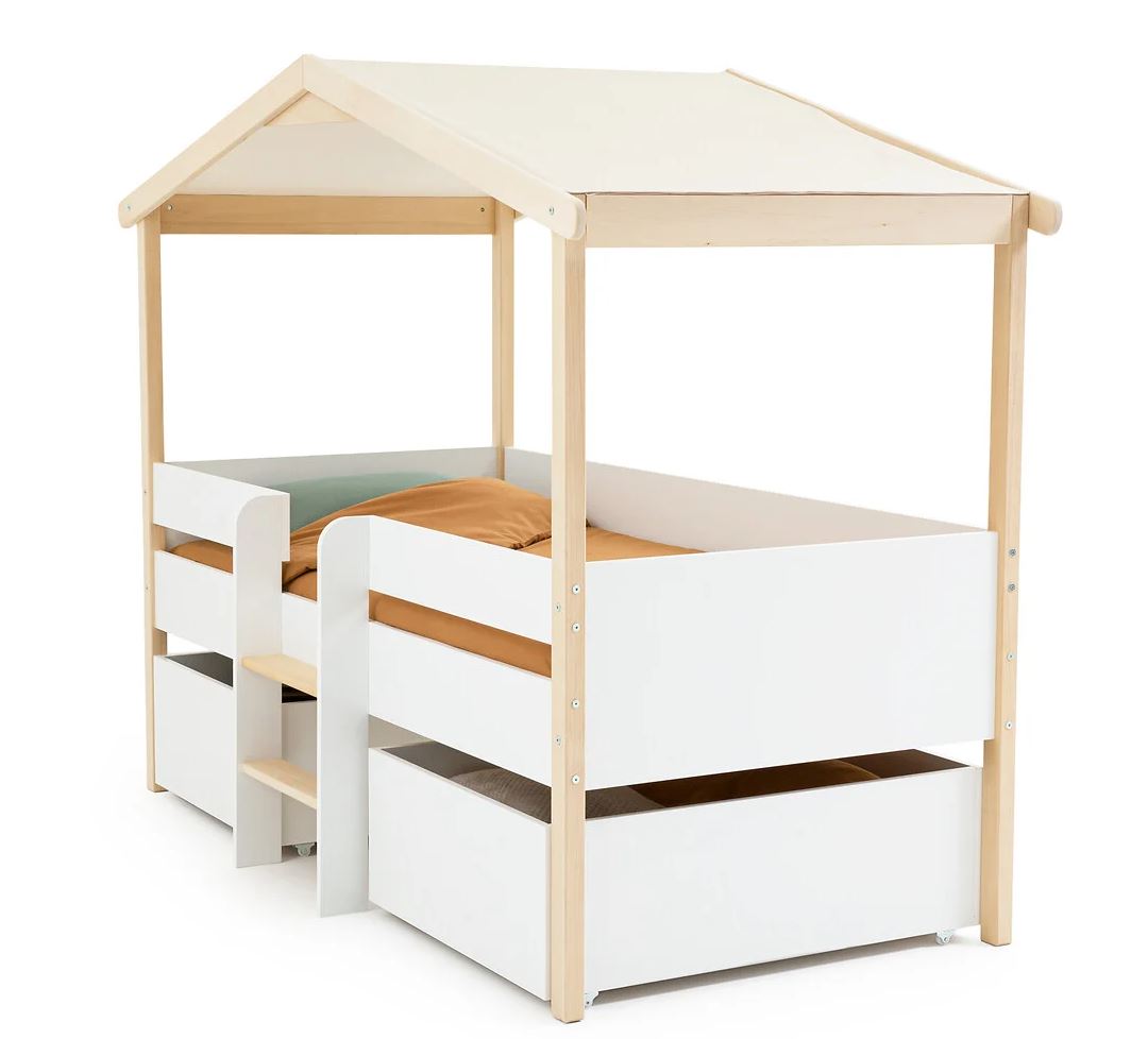 Cama cabaña sobre pilotes, Pomi