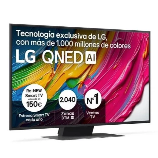 REACONDICIONADO Seminuevo Muy bueno TV QNED 55" - LG 55QNED81A6A, UHD 4K, Procesador Inteligente α7 AI Processor 4K Gen8, Smart TV, DVB-T2, Negro