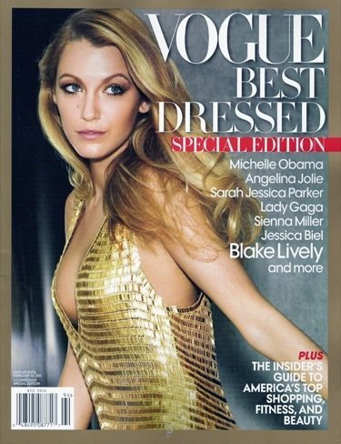 Siéntete afortunada, Blake Lively, porque has sido elegida como portada de las mejor vestidas de 2010