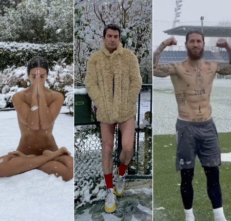 ¡En bolas van! Cristina Pedroche, Kiko Jiménez o Paco León: 9 famosos totalmente desnudos en la nieve durante el temporal Filomena