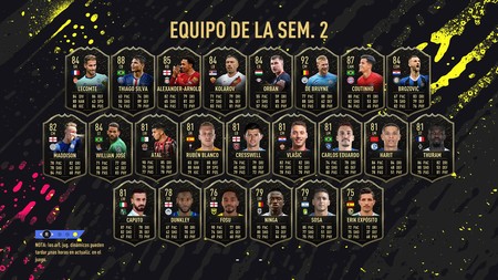 Guía FIFA 20. TOTW: equipo de la Semana 2, del 25 de septiembre al 2 de octubre