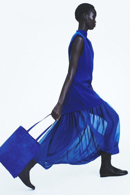 vestido midi combinado