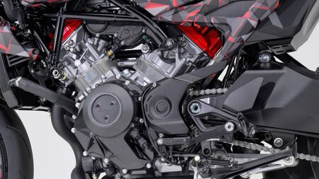Embora tenhamos informações limitadas no momento, a Honda confirmou oficialmente uma cilindrada de 900 cc com desempenho equivalente a um motor de 1200 cc. © Honda