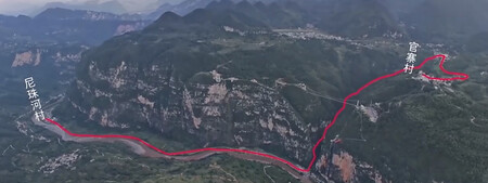 Trazado Ruta Nizhuhe Guanzhai Gran Canon