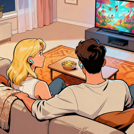 viendo televisión Samsung