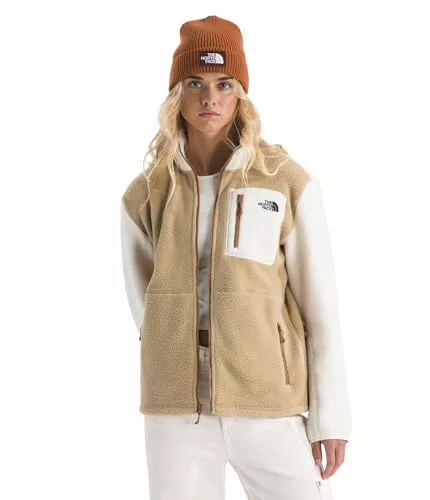 The North Face Yumiori Chaqueta con cremallera completa, para mujer, color caqui, piedra y blanco Dune, S