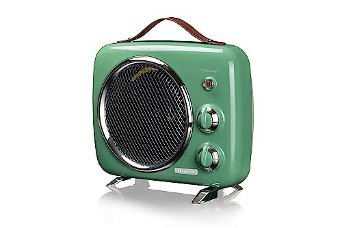Ariete 808 Calefactor vintage, frío y cálido, termostato ajustable, asa para fácil transporte, 2000 W, verde