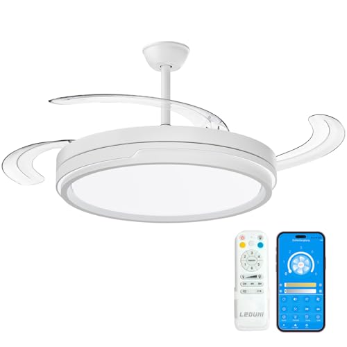 LEDUNI ® Ventilador techo con luz 66W+30W MotorDC