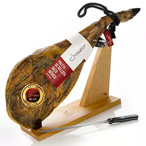 Jamon Iberico de Bellota (Paleta) 4-4.5 Kg + Jamonero + Cuchillo