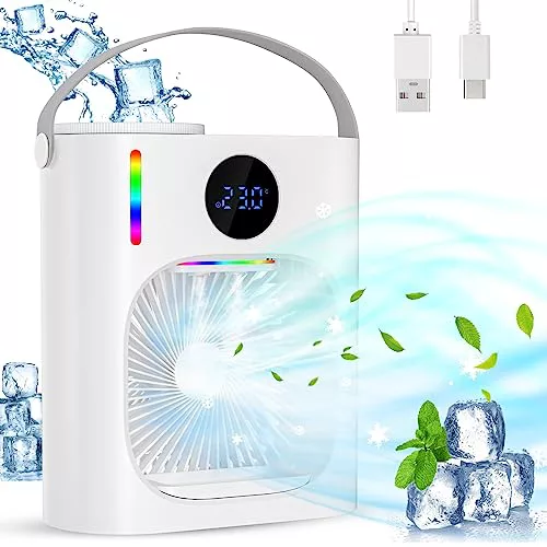 Aire Acondicionado Portatil,Ambesty 4 en 1 Mini Refrigerador de Aire Móvil Ventilador