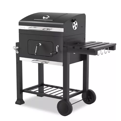 Tepro Toronto Click - Barbacoa de carbón, antracita y acero inoxidable