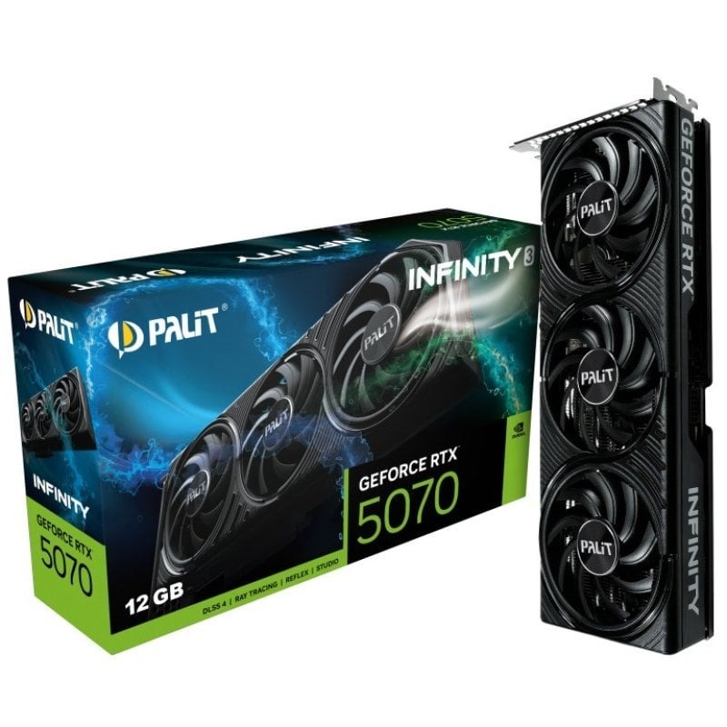 Tarjeta Gráfica Palit GeForce RTX 5070 Infinity 3 12GB GDDR7 Reflex 2 RTX AI DLSS4