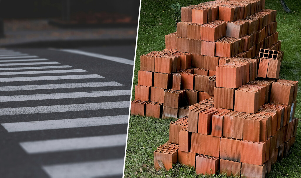 Cruzar un paso de peatones en un PAU se ha convertido en un deporte de riesgo. Hasta que llegaron los ladrillos 