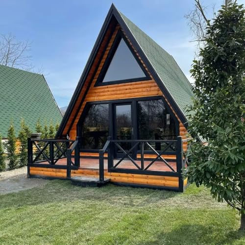 Casa triangular expandible con paneles de pared aislados y porche cubierto, cabina móvil prefabricada para oficina, estudio o casa de vacaciones, diseño de instalación rápida