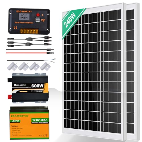 ECO-WORTHY 240W Sistema solar kit completo para autocaravanas