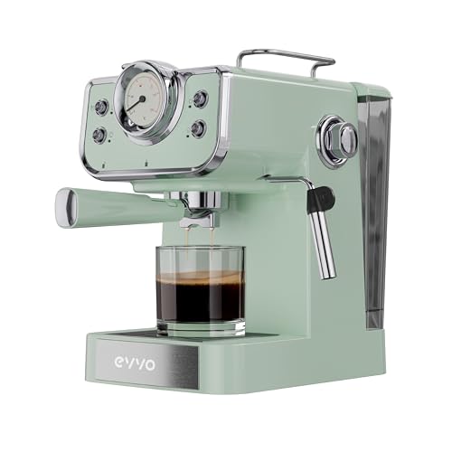EVVO Cafetera Espresso Intensa Retro Verde 