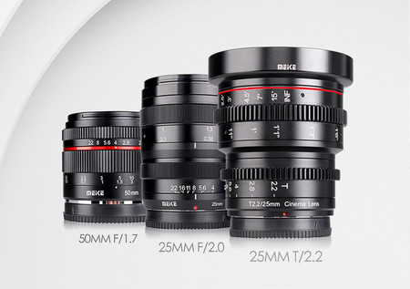 Meike MK 50 mm ƒ1.7, 25 mm ƒ2.0 y 25 mm T2.2, tres nuevos objetivos de bajo coste para cámaras sin espejo