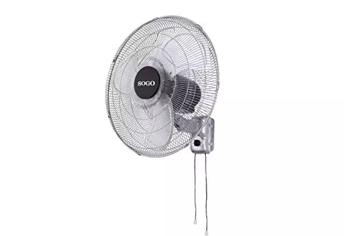 SOGO Ventilador Industrial de Pared 45 cm 18" con Oscilación e Inclinación Ajustable - Ventilador de Pared Industrial 150W con Aspas de Aluminio - Wall Fan Potente para Taller y Negocio