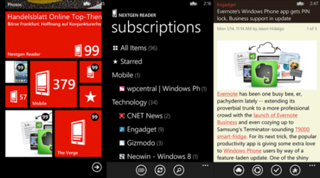 Nextgen Reader en la versión de Windows Phone 7, ahora soporta Feedly
