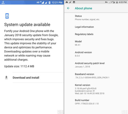 Update Android Oreo