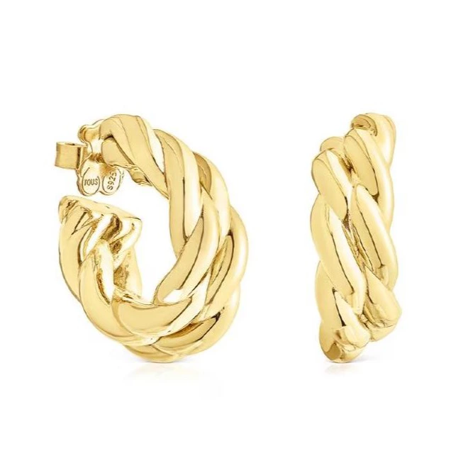 Pendientes Twisted dobles de plata

