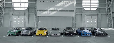 Sinfonía Porsche 911 con las siete generaciones