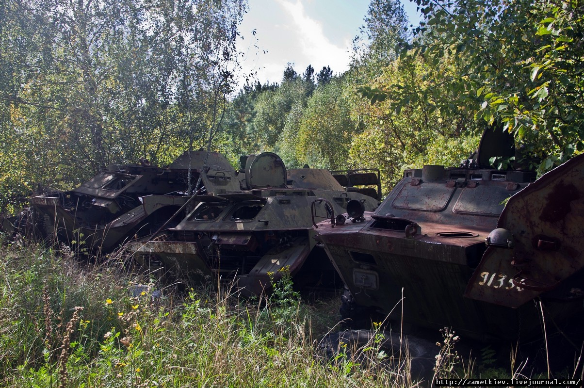 Vehículos radioactivos en Chernobyl