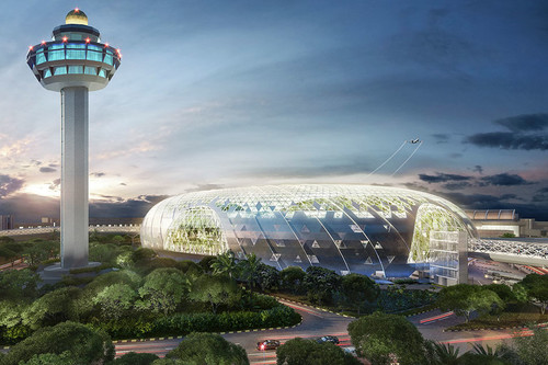 El diseño del aeropuerto de Singapur parece no tener límites: Jewel tendrá una cascada y una selva