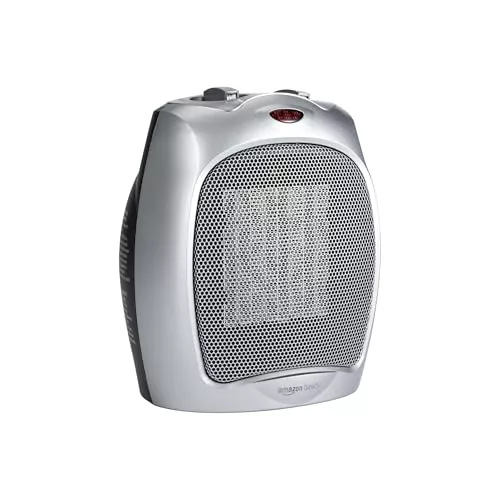 Amazon Basics Calefactor de cerámica, 1800 W, con termostato ajustable