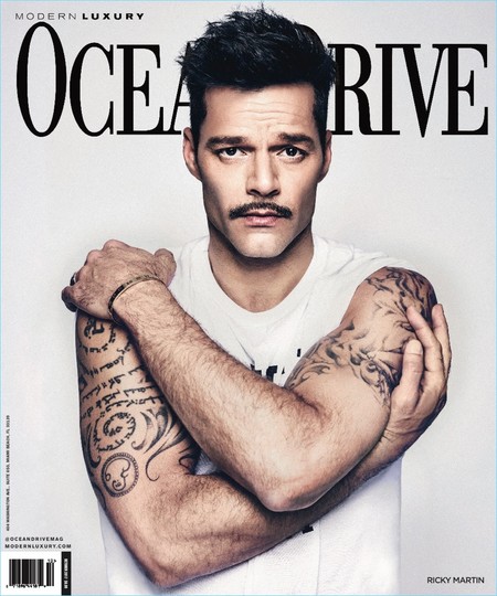 Ricky Martin (y su bigote) protagoniza la portada del número de octubre de la revista Ocean Drive