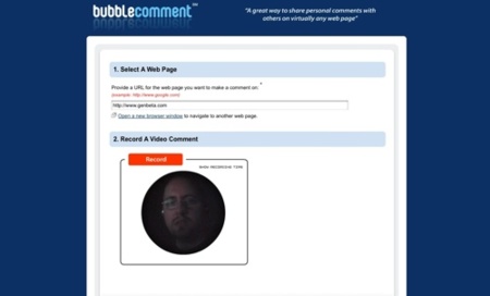Bubblecomment, recomienda sitios web con videomensajes