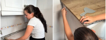 La propietaria de esta cocina odiaba el color de su encimera, pero por menos de 100 euros ha conseguido este espectacular glow up 