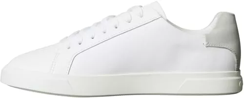 Calvin Klein Cupsole Sneaker Mujer Low Moire de Piel, Blanco (Bright White/Crystal Grey), 39