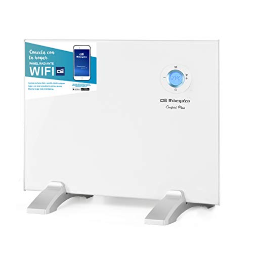 Orbegozo REW 500 - Panel radiante digital Wi-Fi, 500 W, pantalla digital LCD, programable, conexión inalámbrica mediante Orbegozo APP