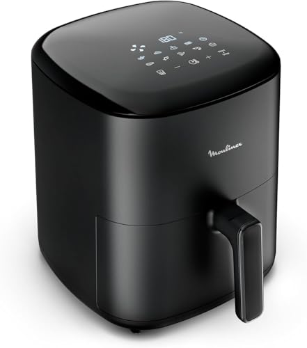 Moulinex Easy Fry Max 5L – Freidora aire para cocinar en poco tiempo, ahorro energético hasta 70%, panel control intuitivo, 10 programas automáticos, para 6 personas, recetario digital, EZ2458