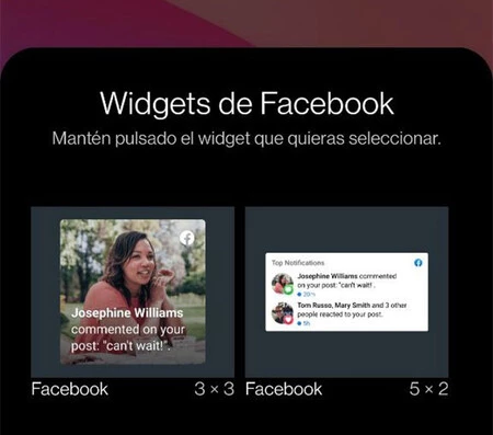 新しい Facebook ウィジェット