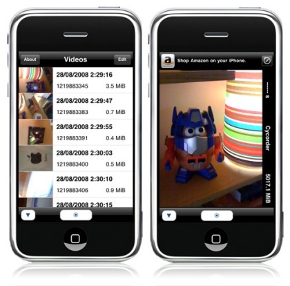 Cycorder: Aplicación para grabar vídeo en el iPhone, disponible en Cydia