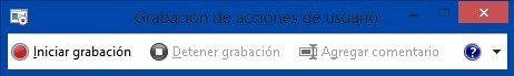 Panel de Grabación de acciones de usuario